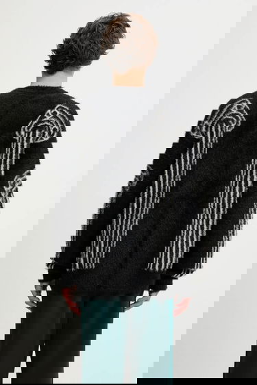 Sveter Aries Oversized Chenille Column Cardigan Čierna | AR2004004, 2