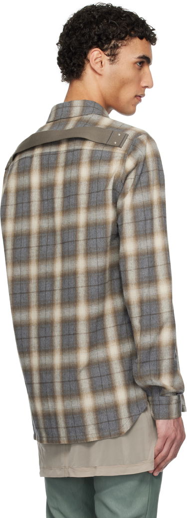 Košeľa Rick Owens Rick Owens Hollywood Plaid Overshirt Hnedá | RU01E5236 CP, 2