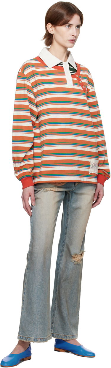 Polo tričko Andersson Bell Andersson Bell Striped Long Sleeve Polo Oranžová | atb1259w, 3