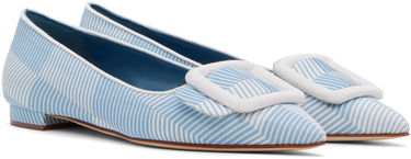 Šaty Manolo Blahnik Manolo Blahnik Maysale Ballerina Flats Modrá | 124-2513-0001, 3