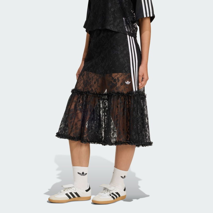 Sukňa adidas Originals adidas Originals Lace Midi Skirt Čierna | KD2289