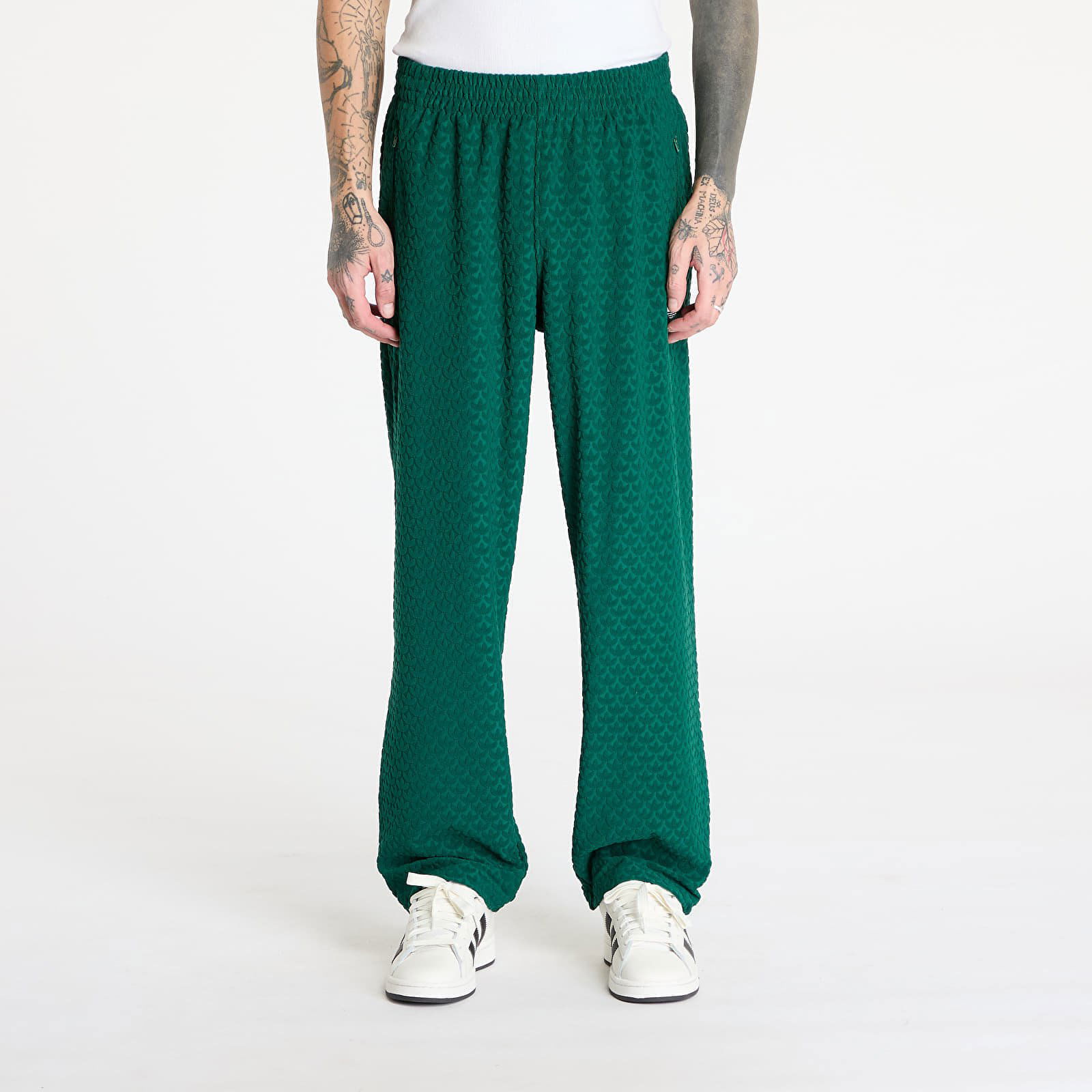 Green Embroidered Logo Track Pants