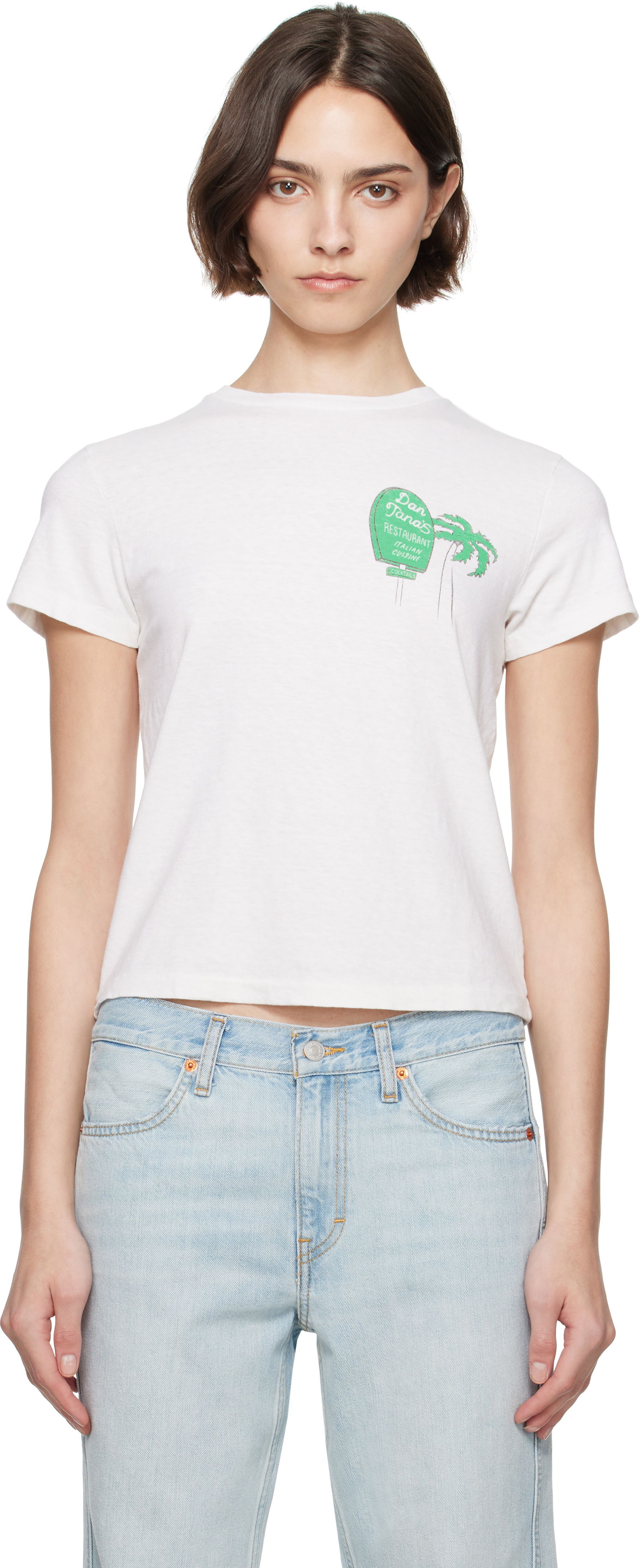 Tričko RE/DONE Re/Done Classic 'Dan Tana's' Sign T-Shirt Biela | 024-02WCGT337, 0