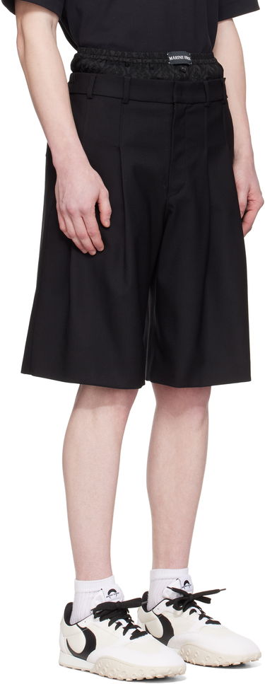 Šortky Marine Serre Marine Serre Virgin Wool Twill Shorts Čierna | MSH010A RWOV0001, 4