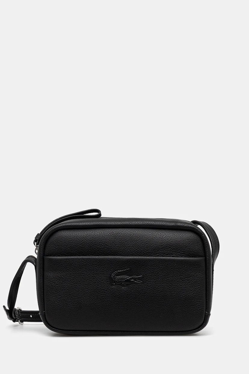 Kabelka Lacoste Lacoste Leather Crossbody Bag Čierna | NF4506IE