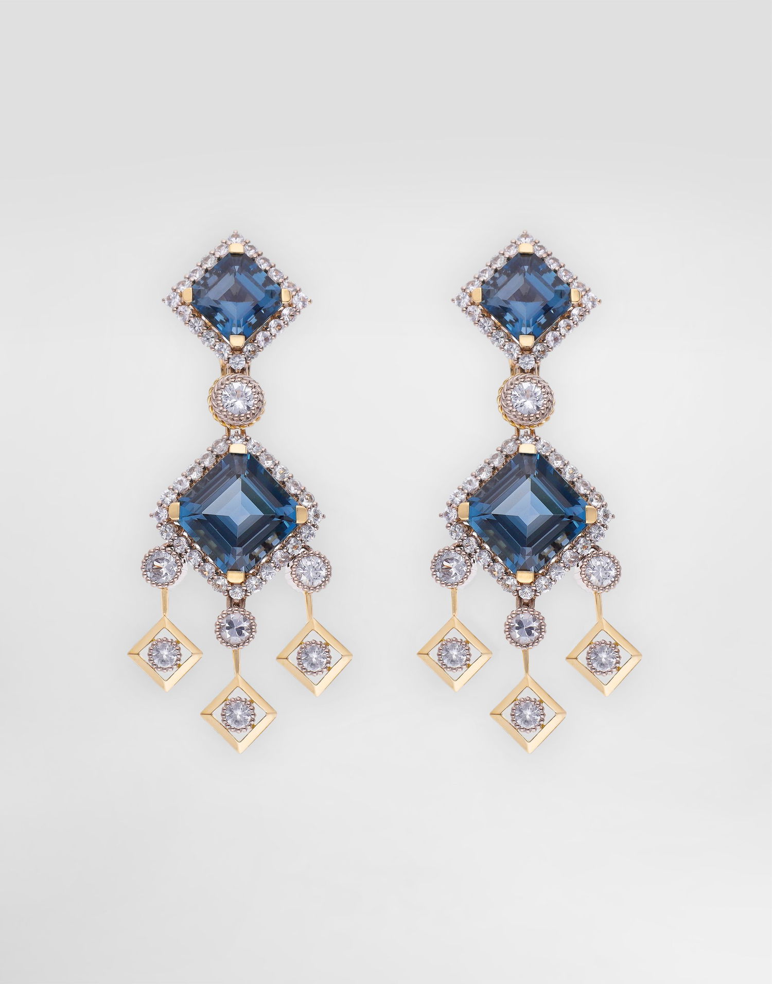 Náušnice Dolce & Gabbana Dolce & Gabbana Eleganza Gold Topaz and Sapphire Earrings Modrá | WESA3GWTOP187583, 0