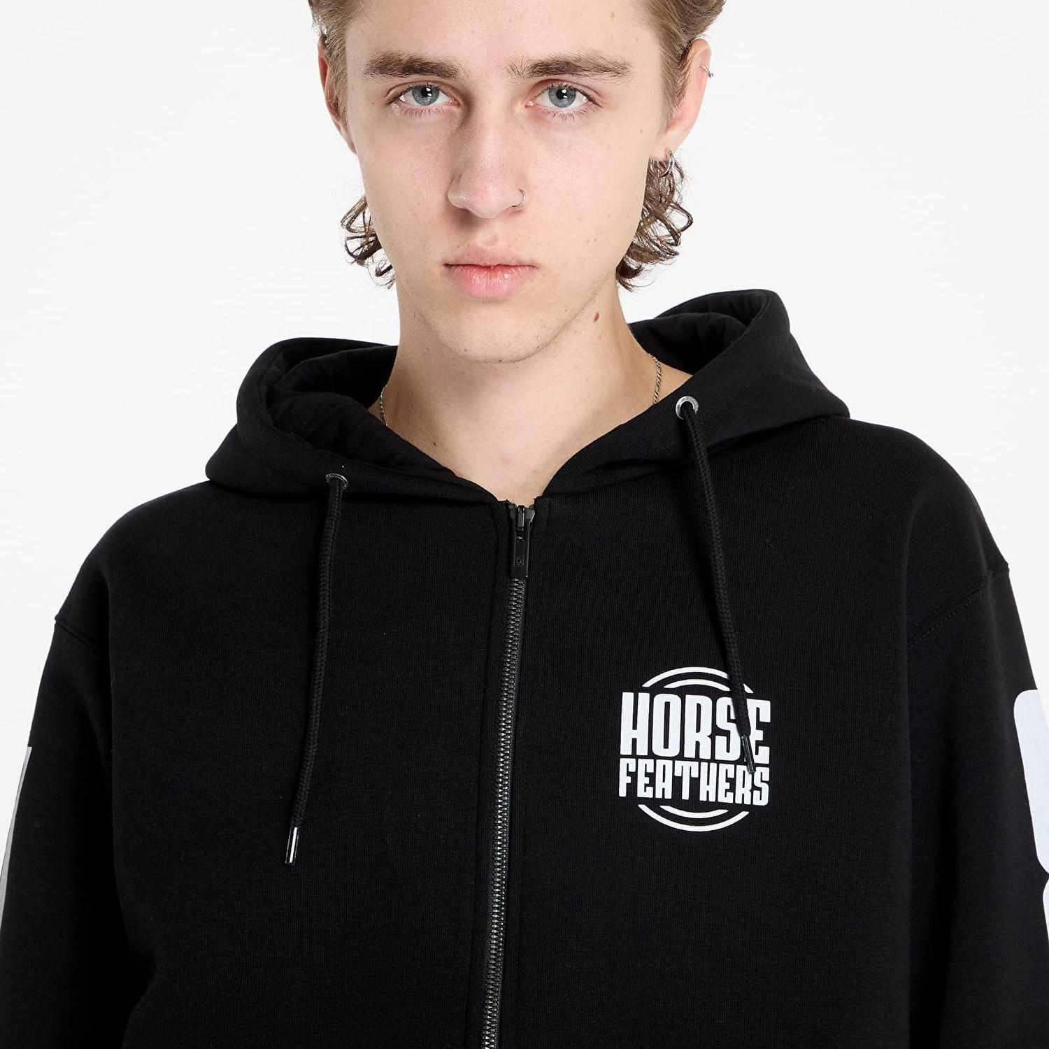 Mikina Horsefeathers Tall Typo Sweatshirt Black M Čierna | SM1351A, 1