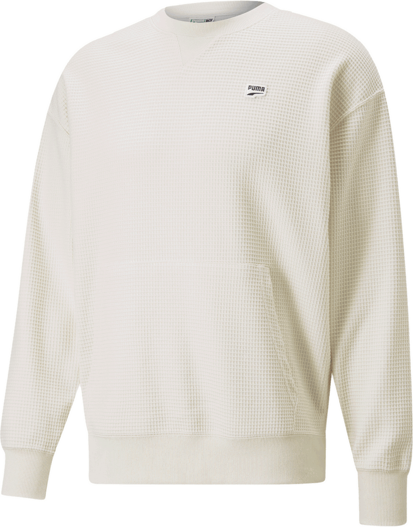 Sveter Puma Puma Downtown Waffle Crew Sweatshirt Biela | 535671-099