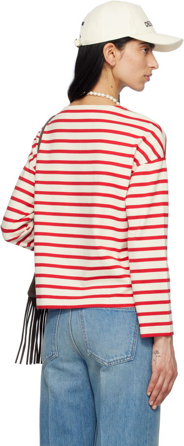 Sveter Valentino Valentino Striped Jersey Cotton T-Shirt Červená | 6B3MG24B961, 2