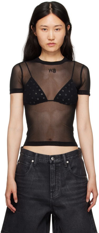 Tričko Alexander Wang Alexander Wang Semi-Sheer T-Shirt Čierna | 4CC3231409, 0