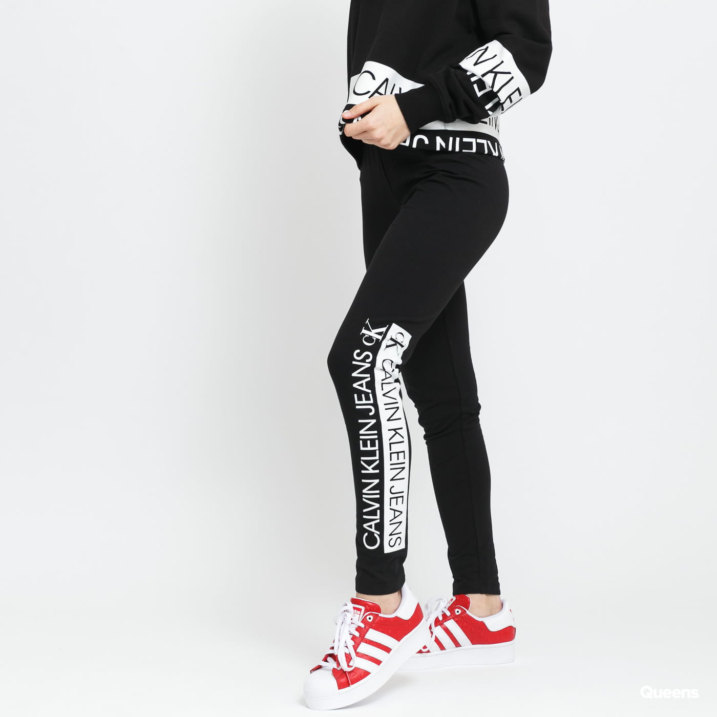 Legíny CALVIN KLEIN JEANS Mirrored Logo Leggings Čierna | J20J215789 BEH, 0