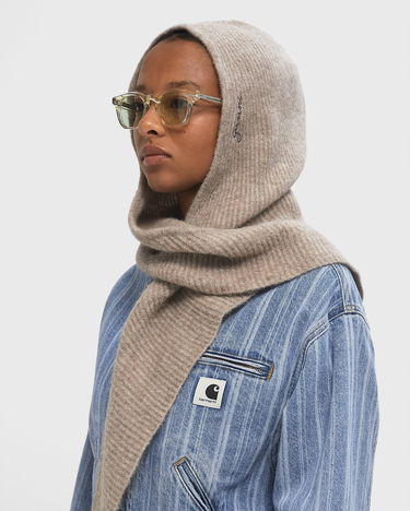 Kulicha GANNI Wool Ribbed Knit Balaclava with Tie Béžová | A5983-859, 1