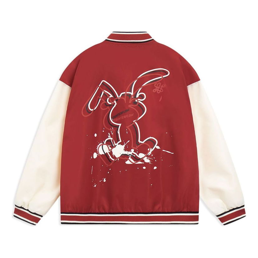 Bomber bunda Li-Ning Counterflow Graphic Baseball Jacket Červená | AJDT491-3