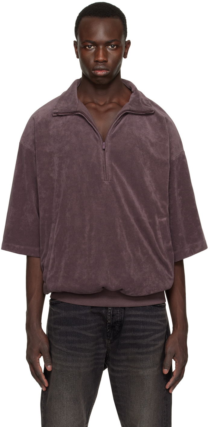 Mikina Fear of God ESSENTIALS Half-Zip Sweatshirt Vínová | 125BT224095F, 0
