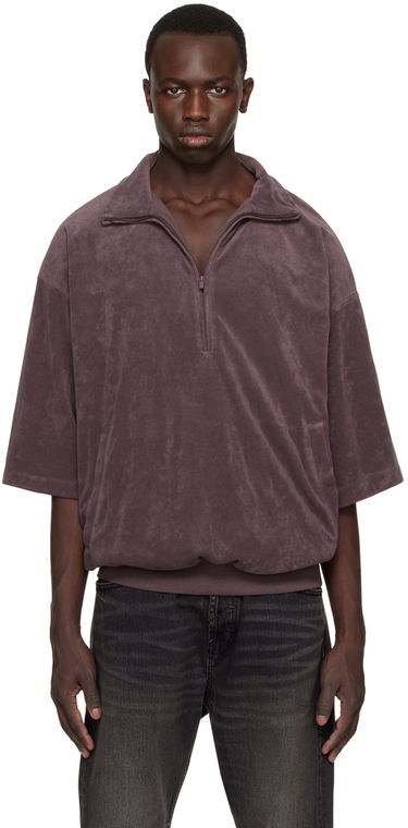 Mikina Fear of God ESSENTIALS Half-Zip Sweatshirt Vínová | 125BT224095F, 0
