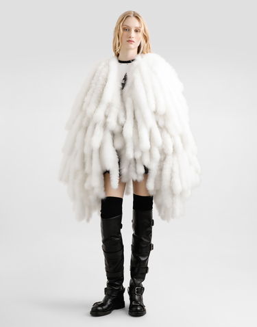 Kabáty Dolce & Gabbana Dolce & Gabbana Shaggy Alpaca Coat Biela | F0W8QFFUPZHW0001, 1