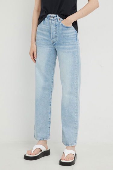 Džínsy Levi's Ribcage High Rise Straight Leg Jean Middle Road Modrá | 72693-0055, 2