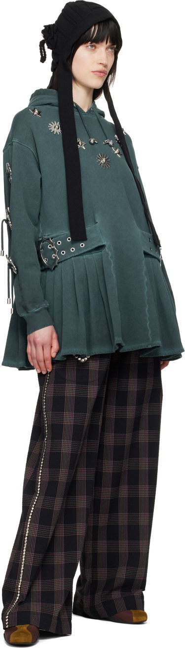 Mikina Chopova Lowena Chopova Lowena Dallas Embellished Hoodie Minidress Zelené | 1297, 3