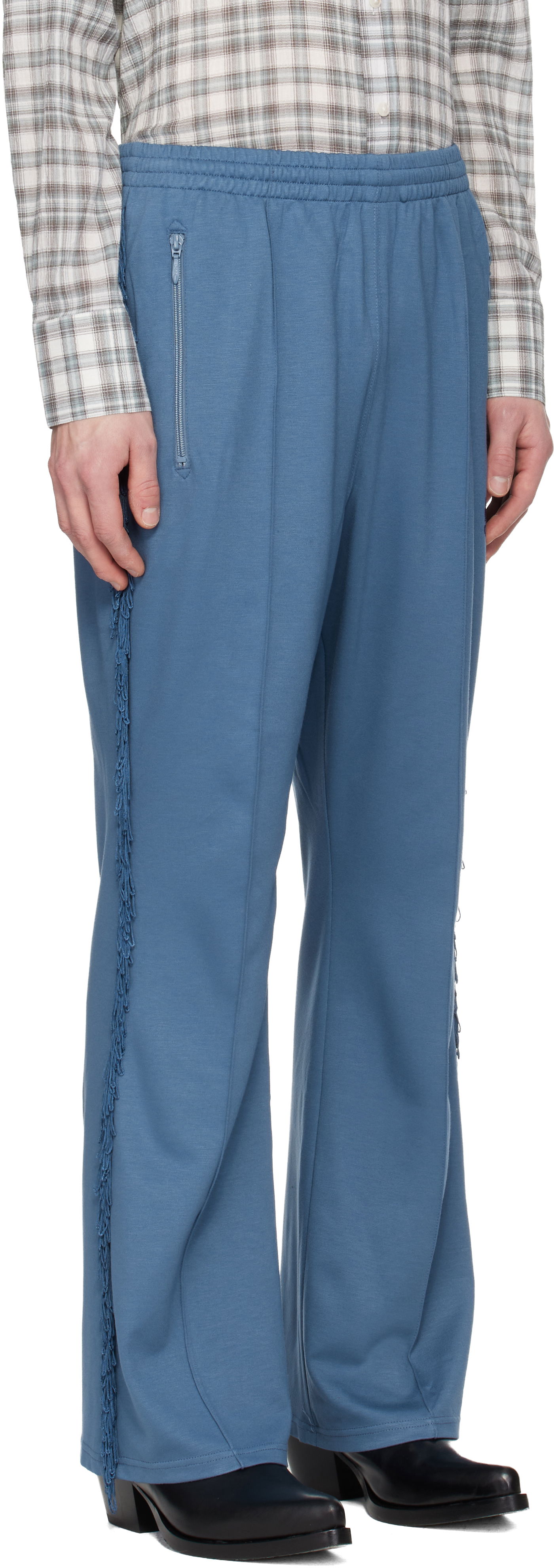 Tepláky Needles NEEDLES Fringe Boot-Cut Track Pants Modrá | QV335, 1