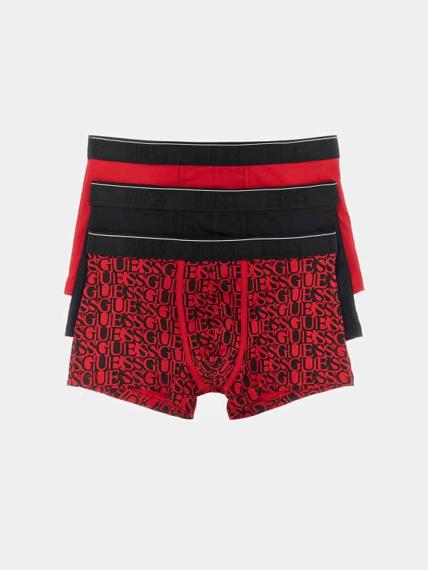 Boxerky GUESS Logo Elasticated Waistband Boxer Trunk Set Červená | U3BG25K6YW0, 0