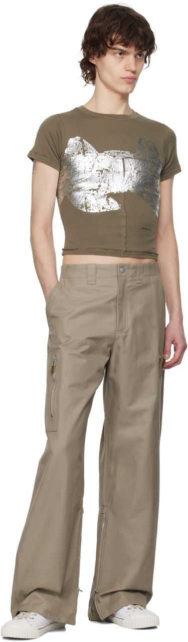 Crop Top Eckhaus Latta Eckhaus Latta Lapped Baby T-Shirt Zelené | 303-EL-PS25-R - REFLECTOR, 3