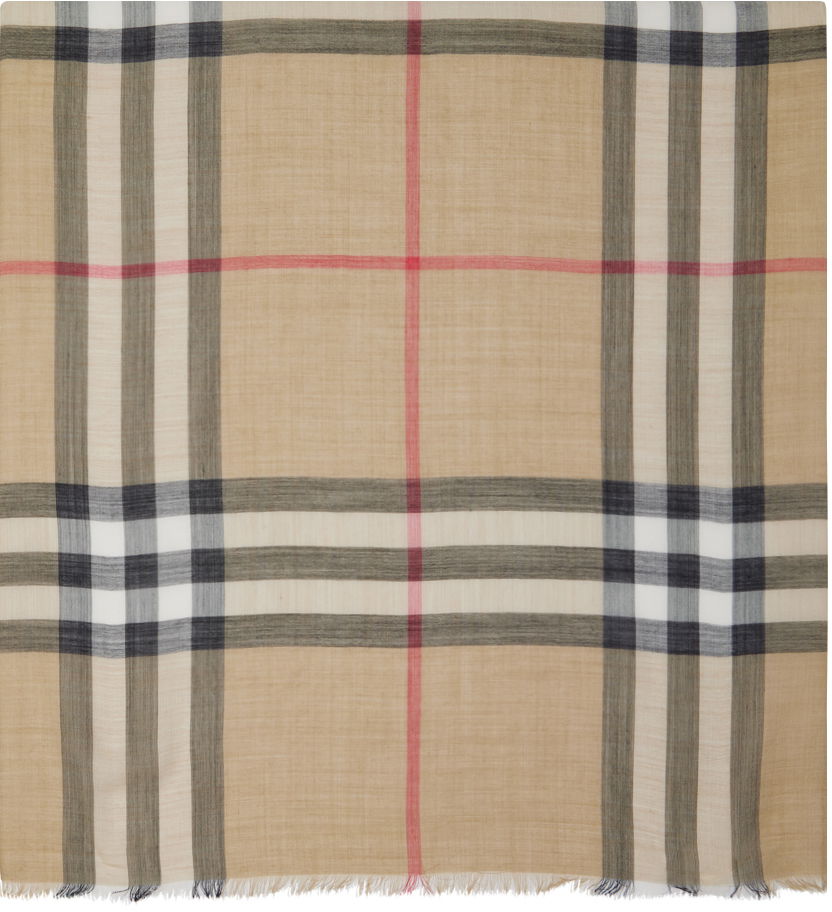 Vintage Check Scarf Beige