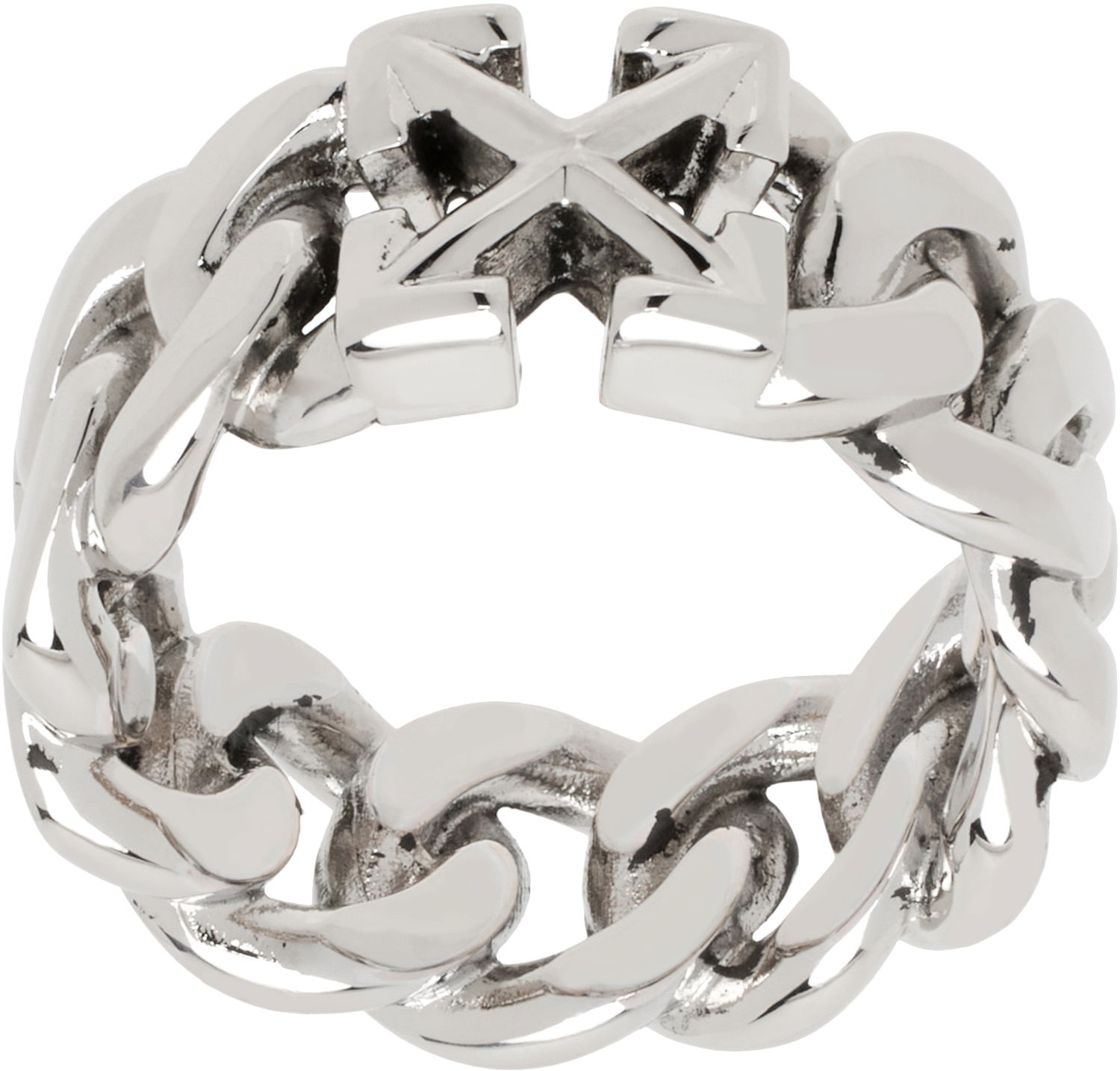 Prsteň Off-White Chain Ring with Arrow Accent Metalická | OMOC07DC99MET0017200, 0