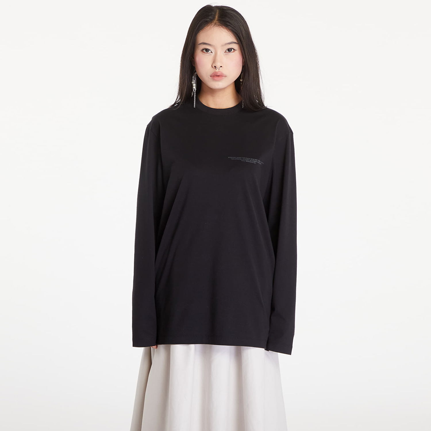 Tričko Y-3 Logo Long Sleeve Tee UNISEX Black Čierna | JE9280, 0