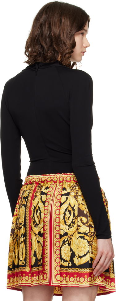 Oblečenie Versace Versace Safety Pin Draped Fitted Bodysuit Čierna | 1021018_1A14475, 2