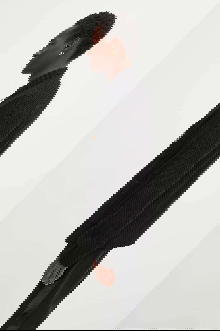 Bunda Carhartt WIP Ribbed Knit Chore Jacket with Full Zip and Patch Pockets Čierna | I035399.89XX, 1