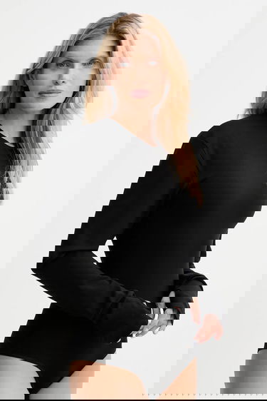 Body Maison Margiela Long-Sleeve Body with Thumbholes Čierna | S62NA0083.M20151.900, 5