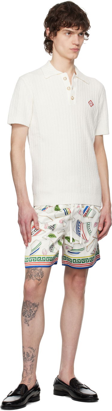Šortky Casablanca Casablanca 'Le Vase Brise' Silk Shorts Biela | MPS25-TR-012-02, 3