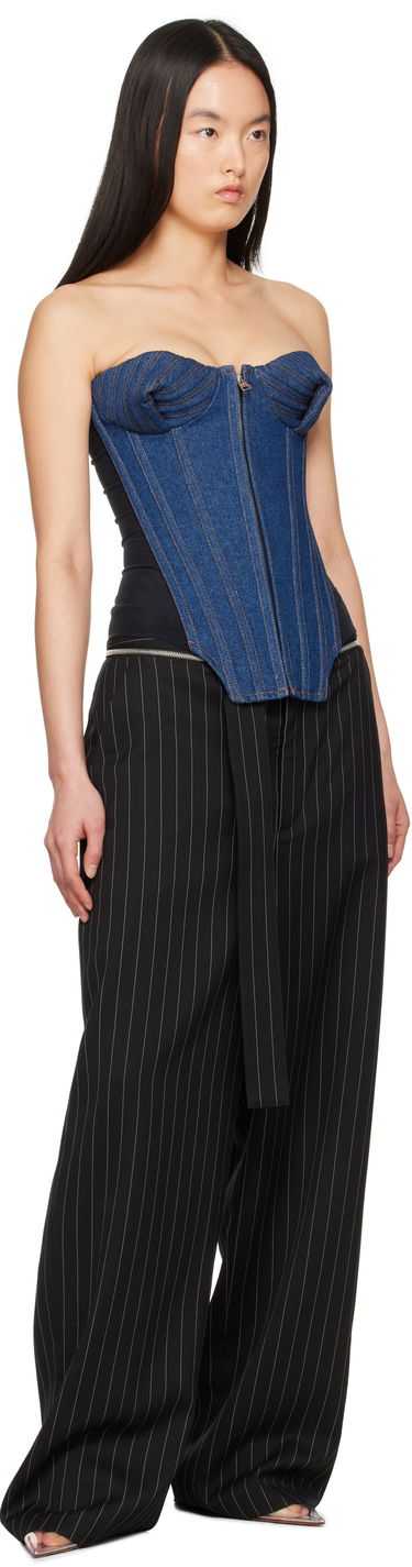 Body Jean Paul Gaultier Jean Paul Gaultier 'The Bi-Material' Denim Corset Top Modrá | 25/33-F-ST022-D015-5500, 3