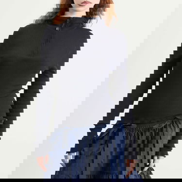 Mikina Cecilie Bahnsen Cecilie Bahnsen Belma Merino Knit Ribbed Hoodie Čierna | 425KNI50006, 2