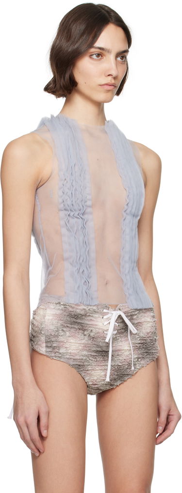 Tielko Collina Strada Collina Strada Dandelion Sheer Ruffle Tank Top Šedá | XX3073, 1