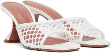 Starostlivosť o obuv Amina Muaddi Amina Muaddi Lupita Net 70 Heeled Sandals Biela | LUPITA NET 70, 3