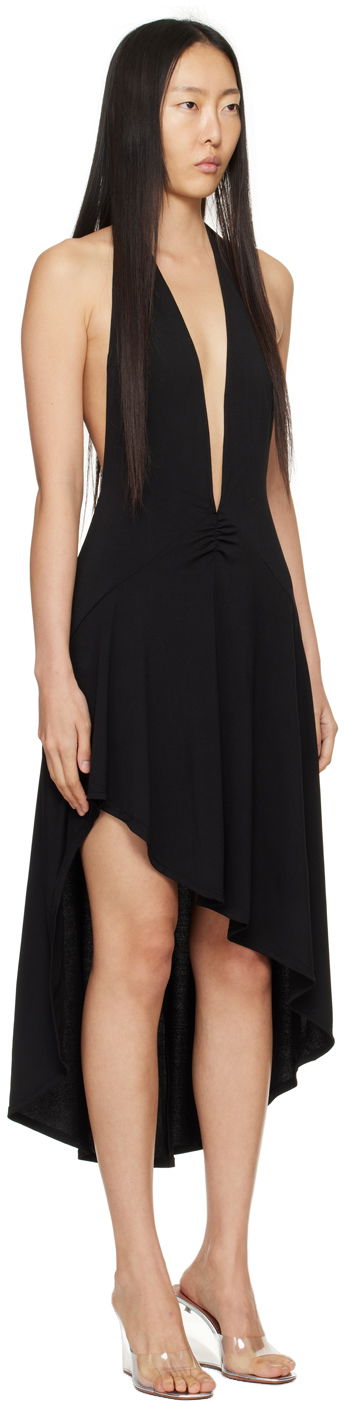 Šaty Miaou Miaou Elena Halter Asymmetrical Midi Dress Čierna | 5044VISBLK, 1