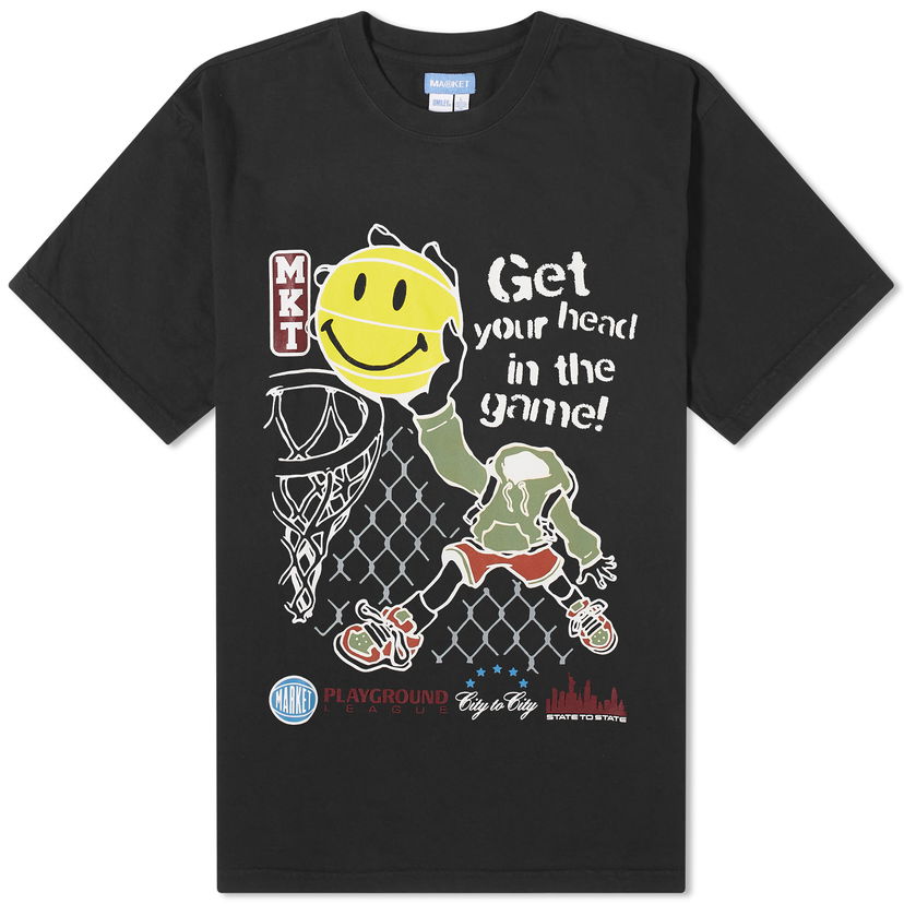 Tričko MARKET Smiley Head In The Game T-Shirt Čierna | 399001666-WBK