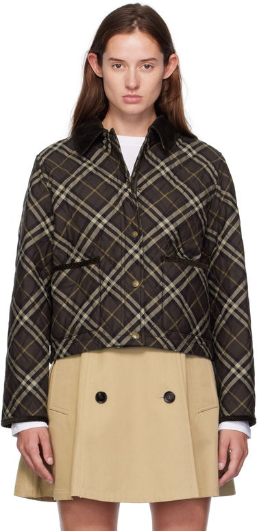 Bunda Burberry Burberry Oldham Plaid Quilted Jacket Hnedá | 8115975, 0