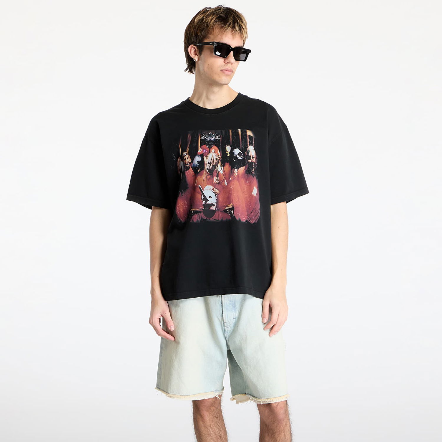 Tričko Pleasures PLEASURES x Slipknot Self Titled Heavyweight T-Shirt Čierna | P25SK006 BLACK, 0