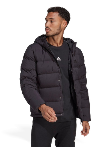 Prešívaná bunda adidas Originals Helionic Hooded Down Jacket Čierna | HN5640