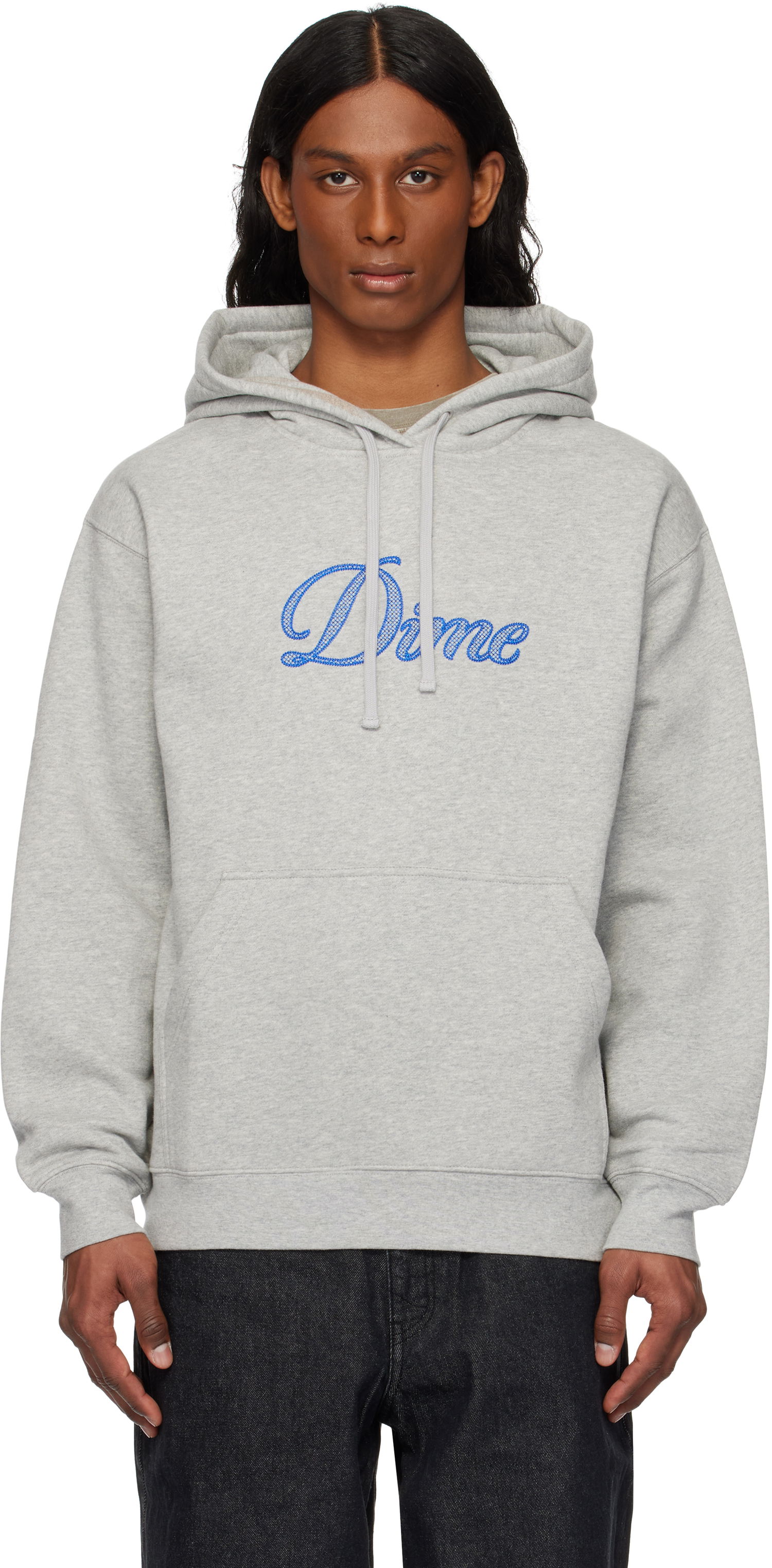 Mikina Dime Cursive Logo Hoodie Šedá | DIME2SP2544GRY, 0