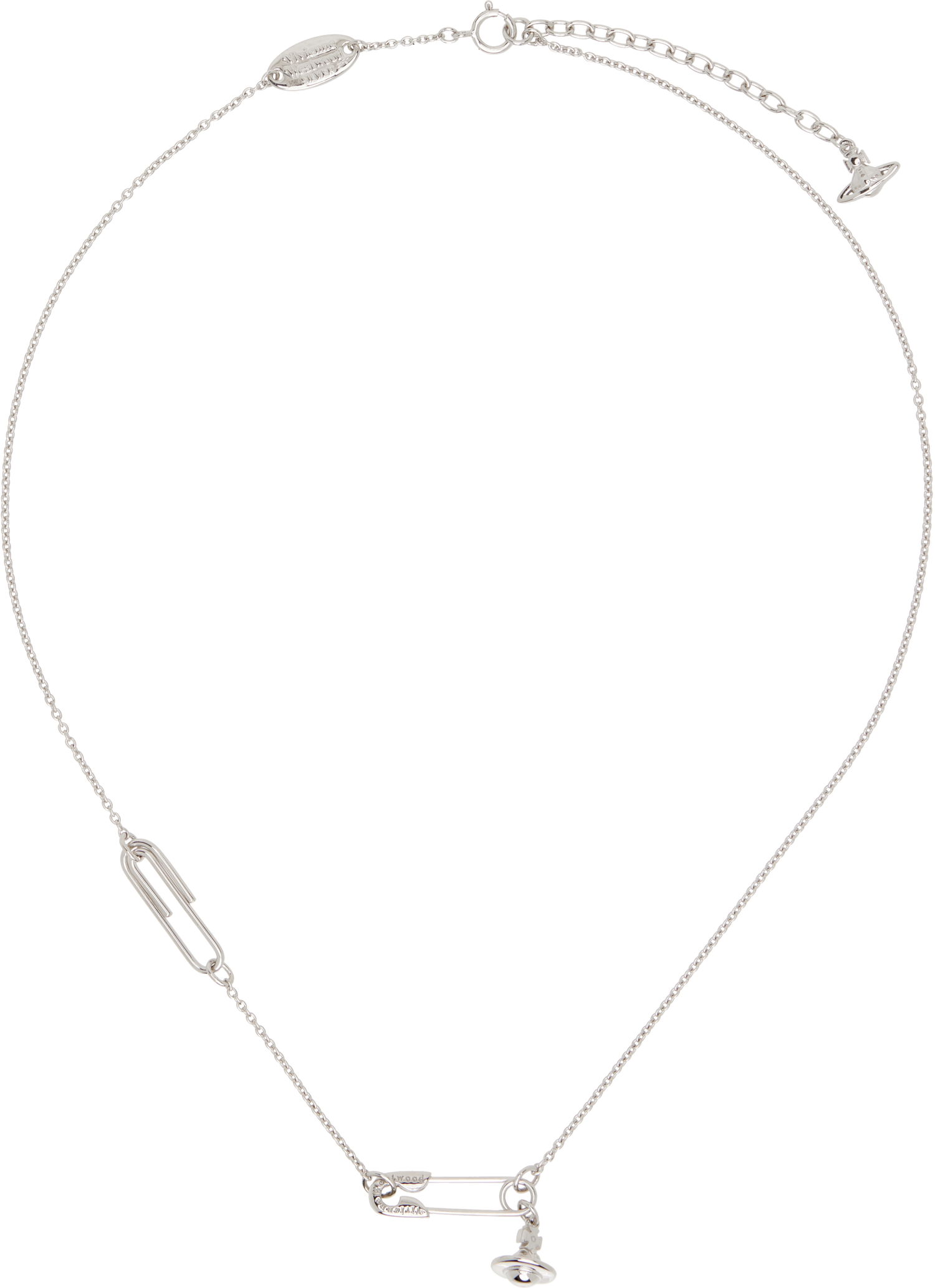 Náhrdelník Vivienne Westwood Paperclip Safety Pin Pendant Necklace Metalická | 630203F7-01P019-, 0