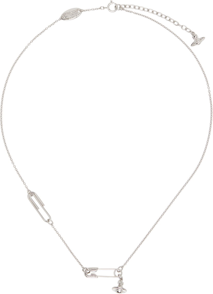 Náhrdelník Vivienne Westwood Paperclip Safety Pin Pendant Necklace Metalická | 630203F7-01P019-