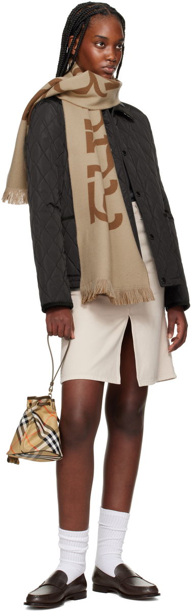 Šál Burberry Burberry Logo Wool Scarf Béžová | 8104500, 2