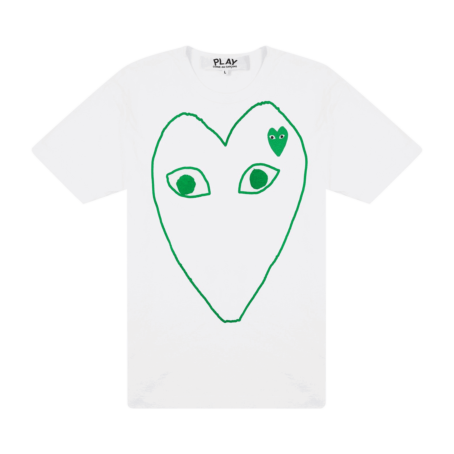 Tričko Comme des Garçons PLAY Green Emblem Outline T-Shirt Biela | az t104 051 1, 0