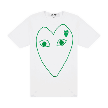 Tričko Comme des Garçons PLAY Green Emblem Outline T-Shirt Biela | az t104 051 1, 0