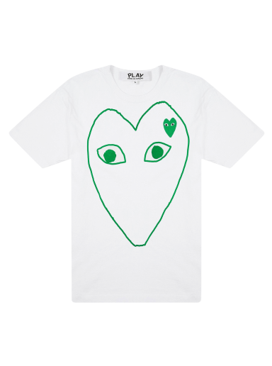 Tričko Comme des Garçons PLAY Green Emblem Outline T-Shirt Biela | az t104 051 1