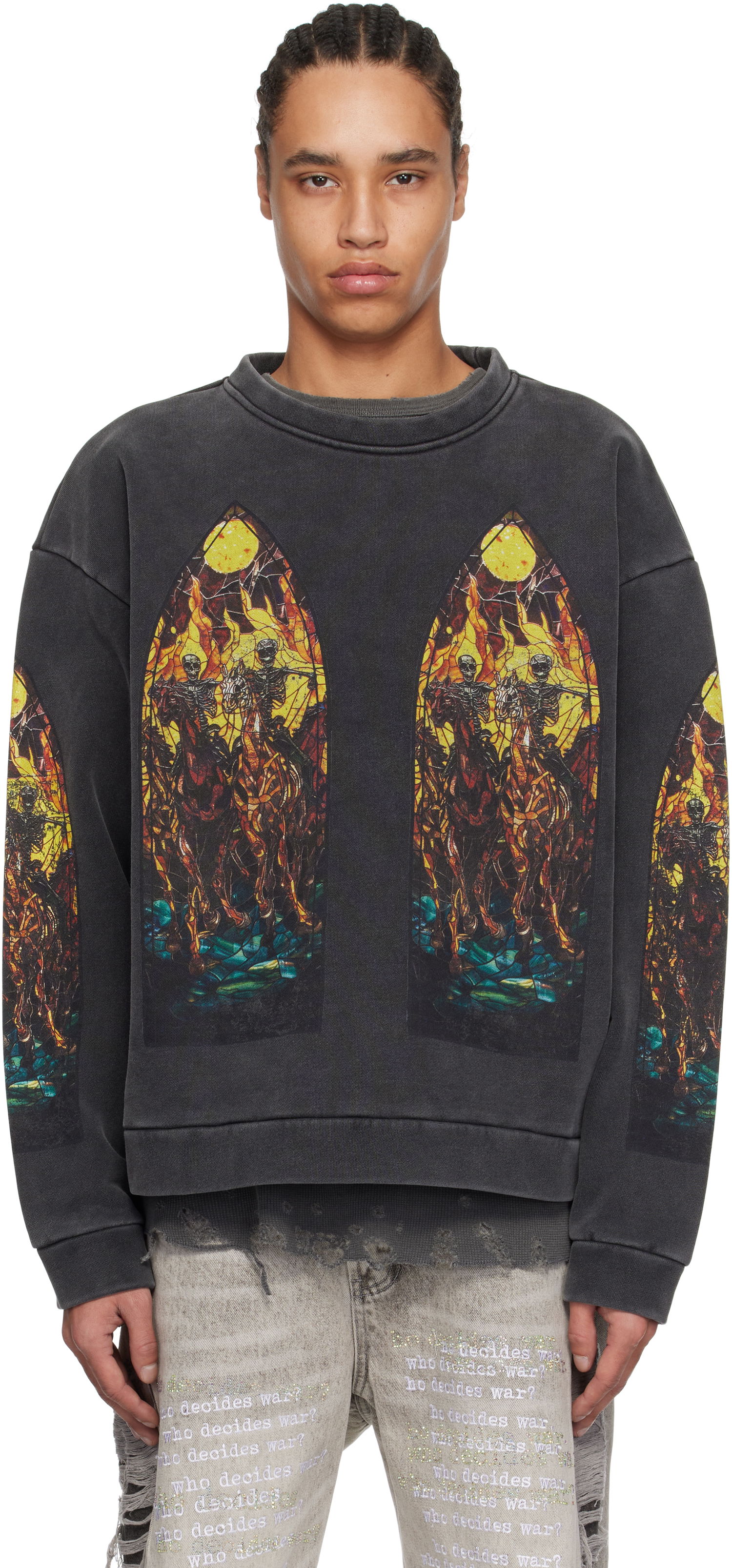 Sveter Who Decides War Who Decides War Anvil Crewneck Sweater Čierna | 1110010030SS25, 0