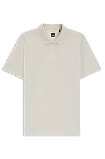 Polo tričko BOSS Geometric Jacquard Polo Shirt Béžová | 50543885, 0